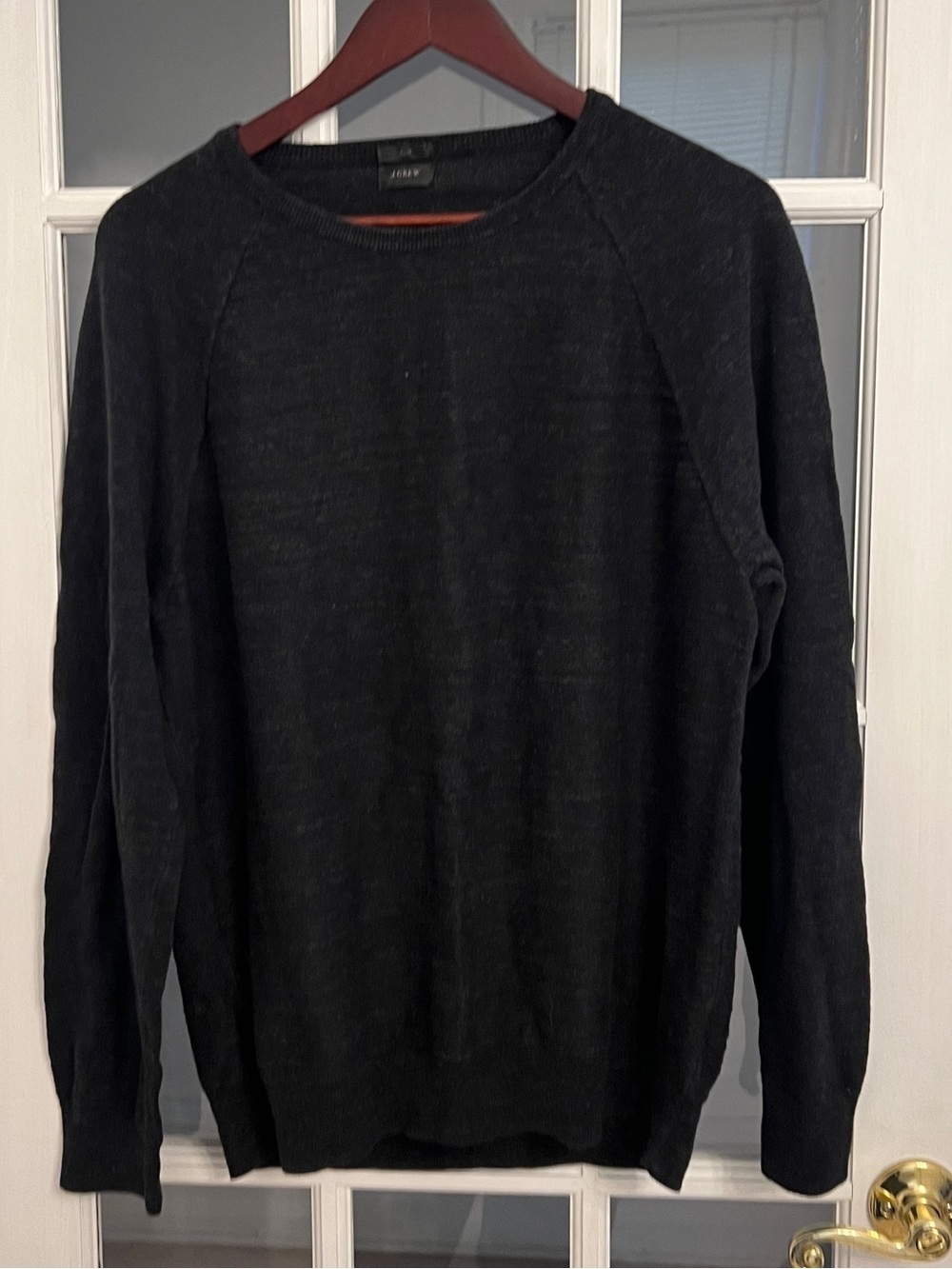 J. CREW Men’s Black Slim Crewneck Rugged Cotton Sweater Size L
